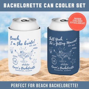 Personalisierter Strand Bachelorette Dosenkühler: Benutzerdefiniertes Küstengeschenk