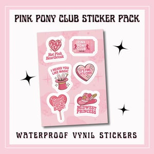 Pink Pony Club Sticker Pack: Retro Y2K Vinyl Stickers