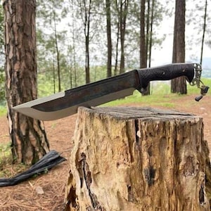 Custom Handmade Carbon Steel Blade Survival Bowie Knife | Hunting Knife Camping | Bwoie Knife With Leather Sheath | Forged Bwoie Knife