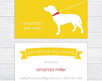 dachshund dog walker dog sitting business cards set of 50