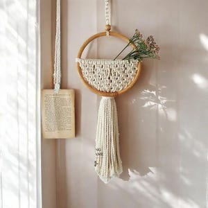 Handwoven Macrame Wall Hanging: Nordic Boho Flower Pot Holder