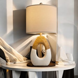 Set of 2 Small Farmhouse Rattan Table Lamps 19 Inch Rustic Nightstand Lamps for Bedroom and Living Room