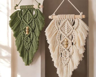 Handgemachte Makramee Blatt Wandbehang: Boho Rustikale Dekor