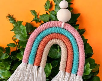 Macrame Rainbow Wall Hanging: Boho Nursery Decor