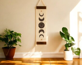 Moon Phase Tapestry: Boho Macrame Wall Hanging