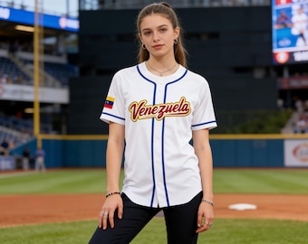 Aangepaste Venezuela honkbaljersey jersey 2026 wereldhonkbal, Venezuela shirt, honkbal T-shirt, Venezuela Libre