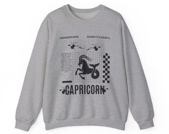 Capricorn Zodiac Unisex Sweatshirt - Astrology Sign Crewneck, Birthday Gift, Horoscope Apparel, Winter Fashion, Zodiac Clothing