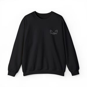 Cat Embroidered Sweatshirt, Cute Cat Jumper, Cat Lover Gift, Cat Mom Shirt, Animal Lover Sweatshirt, Pet Owner Pullover