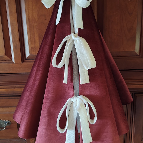 52” Deep Luxurious Wine Velvet REVERSIBLE Christmas Tree Skirt 2025 Collection