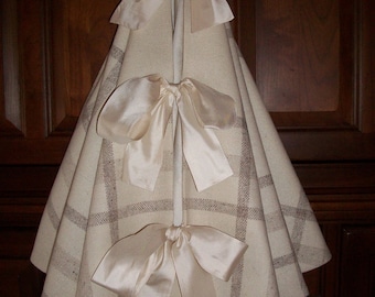 52" Amazing REVERSIBLE Cream, Beige and Taupe Christmas Tree Skirt 2024 Collection