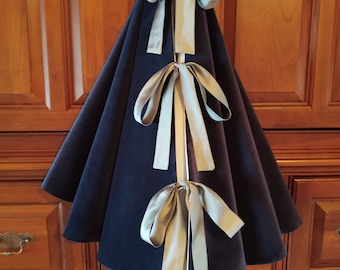 52” Deep Navy Blue Velvet  REVERSIBLE Christmas Tree Skirt 2024 Collection