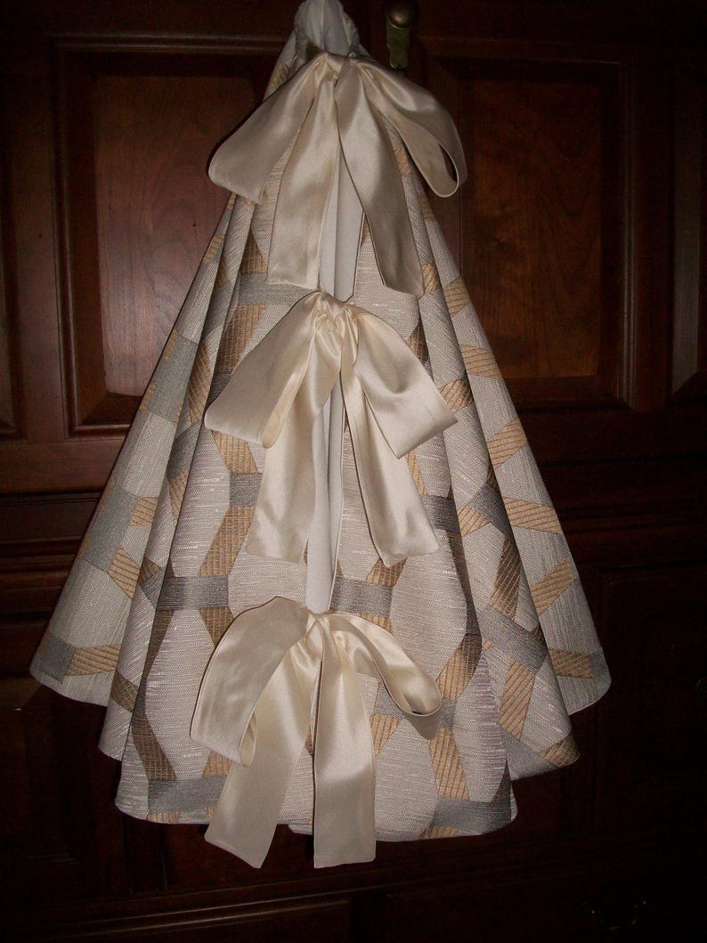 52 Amazing Beige With Silver and Gold Embroidered Christmas Tree Skirt