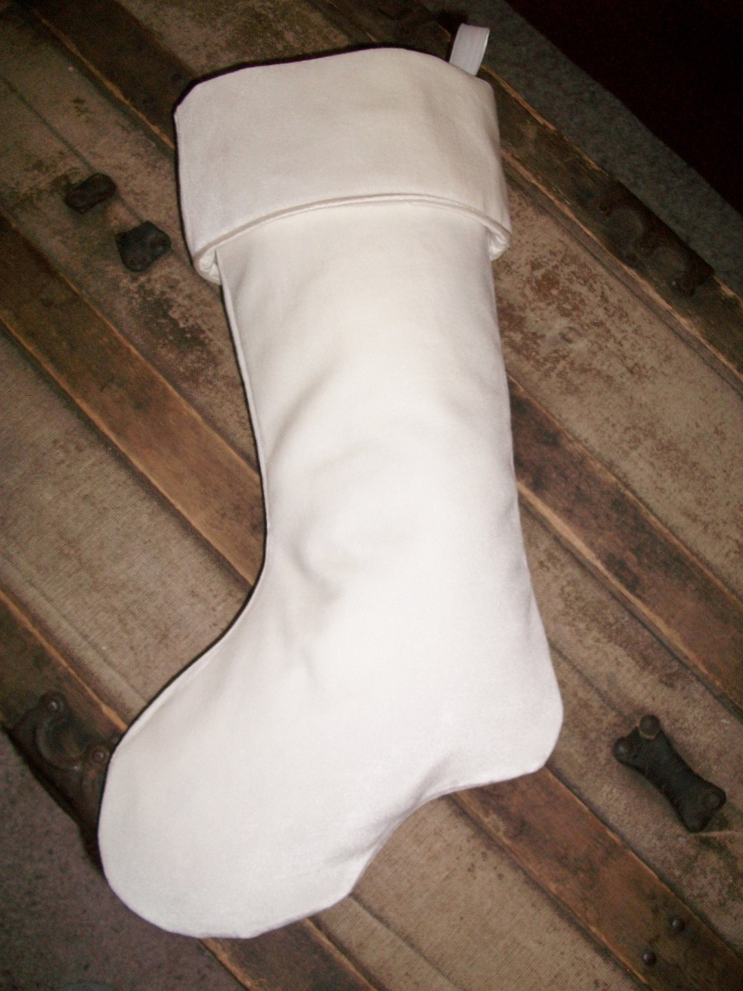 One 1 Winter White Luxurious Velvet Christmas Stocking 2023 Etsy