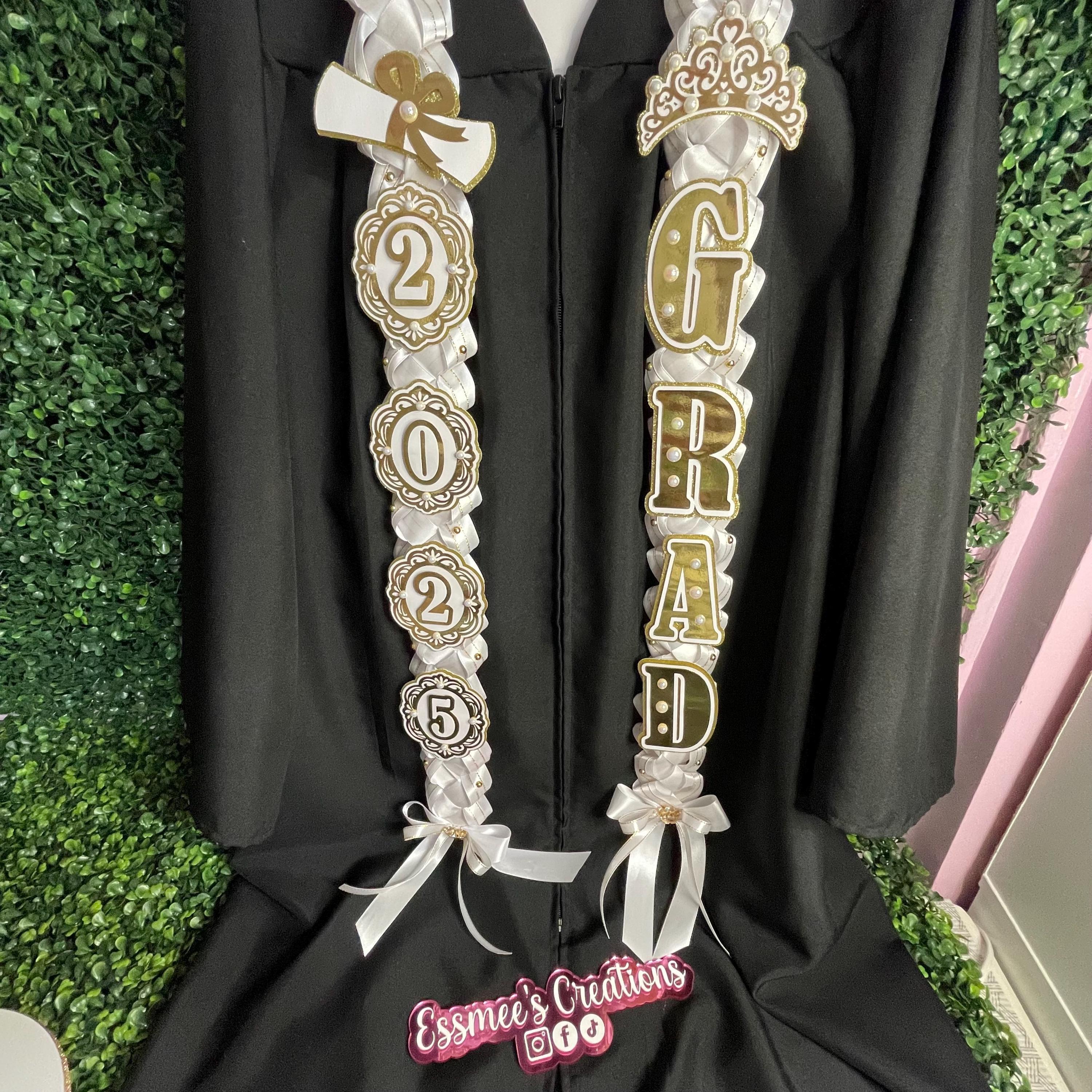 Elegant Graduation Braided Ribbon Lei – Class of 2025 - Etsy