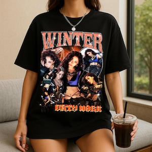 aespa dirty work Tシャツ　ウィンター aespa Official Merch Dirty Work Jersey T-Shirt | Amazon.com