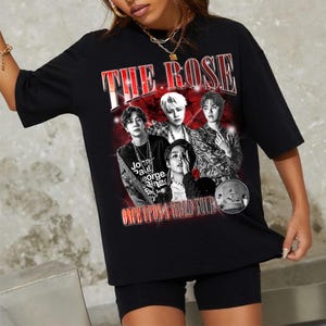 Retro The Rose Kpop T-shirt, The Rose Once Upon AWRLD World Tour 2025 Shirt, The Rose WRLD Road Map Shirt, The Rose Woosung, Dojoon, Hajoon