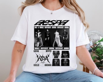 Camiseta Aespa WDA Whole Different Animal Graphics, Camiseta Aespa Lemonade, Camiseta Attitude Song, Camiseta AESPA Synk Live Tour 2026, Kpop pirata