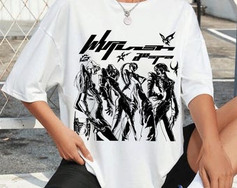Camiseta gráfica del álbum Whiplash de Aespa, camiseta del álbum Armageddon de Aespa, camiseta de la gira mundial de Aespa, Ningning, Karina, Giselle, camiseta de invierno