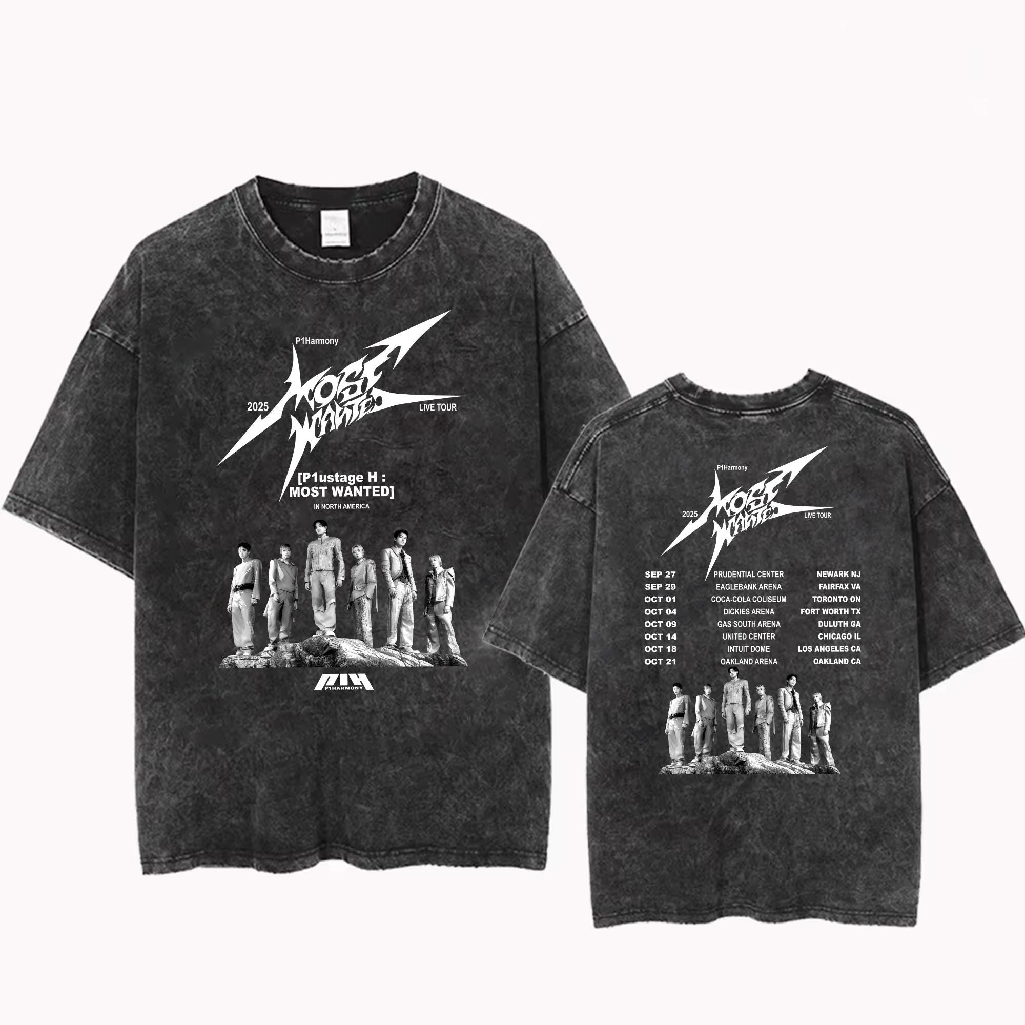 2025 P1harmony LIVE TOUR P1ustage H Most Wanted Mineral Wash Tee