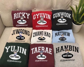 Zerobaseone Zeroni Members Sweatshirt, ZB1 Cinema Paradise Album Shirt, ZB1 Jiwoong Zhang Hao Hanbin Seok Matthew Taerae Ricky Gyuvin Yujin