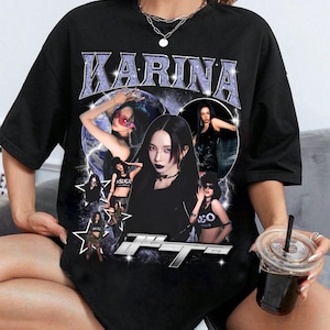 Retro Karina Aespa T-shirt, Aespa Whiplash Album Shirt, Armageddon Album Shirt, Aespa World Tour Ningning, Karina, Giselle, Winter Sweater