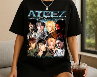 Camiseta retro de Ateez Kpop, camiseta de la gira mundial de Ateez 2025 "In Your Fantasy", camiseta de Ateez "Golden Hour Part 4", suéter de los miembros de Ateez "Aniteez" Kpop