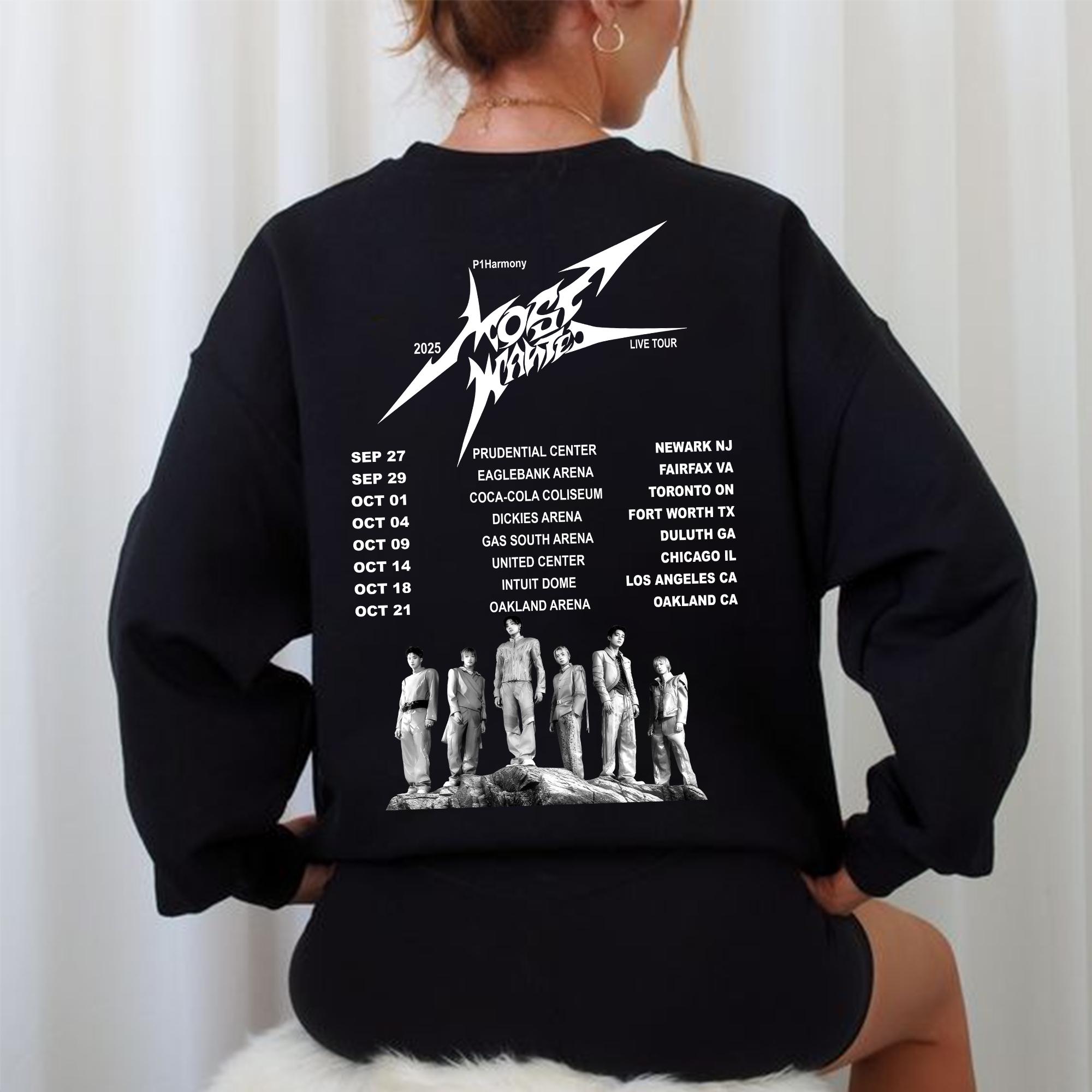 2025 P1harmony LIVE TOUR P1ustage H Most Wanted T-shirt, P1harmony