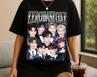 Retro Zerobaseone Kpop T-shirt, Zerobaseone Blue Paradise Album Shirt, ZB1 World Tour Shirt, ZB1 Jiwoong Zhang Hao Hanbin Seok Matthew