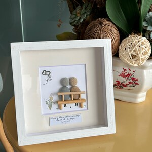 Personalized 6th wedding anniversary gift Pebble Art - Iron Anniversary Gift for Wife, gift for husband, parent anniversary