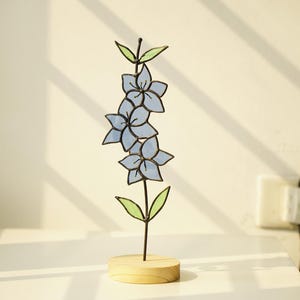Violet Stained Glass birth month flower gift for Mom, February birth flower gift for grandma, Faux Stained Glass mom birthday gift