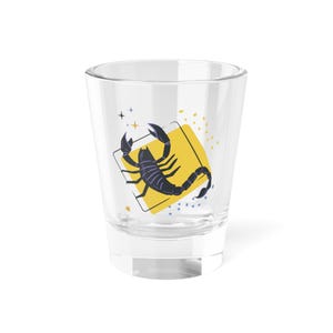 Scorpio Shot Glass | Zodiac Gift, Astrological Decor, Birthday Party Favor, Unique Barware, Astrology Themed Drinkware