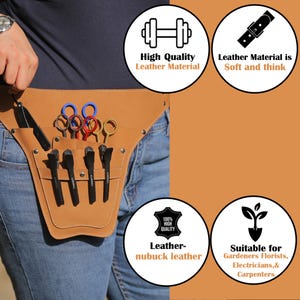 Personalized Leather Barber Tool Belt Bag: Hair Stylist Organizer