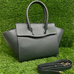 Grüne Umhängetasche mit verstellbarem Riemen, Bordeaux Geldbörse für Frauen, Grüne Ledertasche, Lederhandtasche, Stilvolle Ledertasche, Geschenk für Sie.