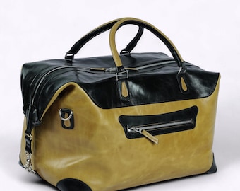 Leather Duffle Bag for Men – Large Travel Duffle Bag – Handmade Leather Weekender Vintage Overnight Gym Bag Carry On Luggage Christmas gifts