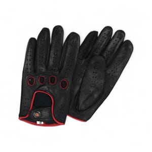 Men's Leather Driving Gloves | Soft Lambskin Car Gloves Touchscreen  Black Leather Gloves Gift for Him