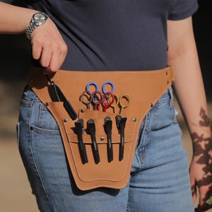 Personalized Leather Barber Tool Belt Bag: Hair Stylist Organizer
