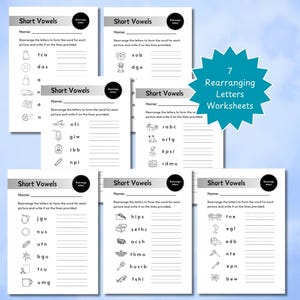 Short Vowel Phonics Worksheets: CVC Words, Blends & Digraphs (PDF ...
