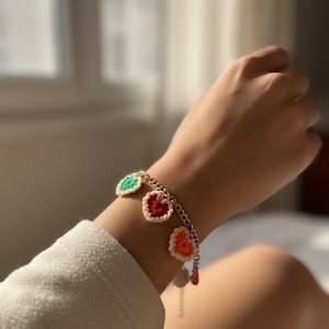 Patrón de aplique de corazón de crochet: Adornos de joyería DIY (Patrón PDF)