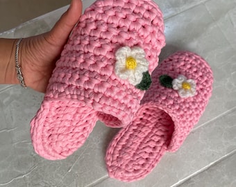 Crochet Slippers Pattern: Women's Floral Design (PDF Pattern)