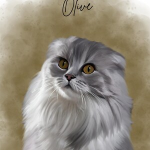 Retrato digital personalizado de mascota: ilustración personalizada a partir de una foto: perro, gato, arte conmemorativo para mascotas; regalo para mascotas. Acuarela, dibujo animado, etc.