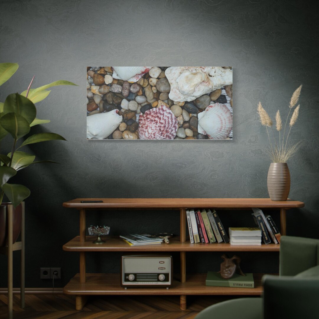 Seashells With a and Small Rocks Make That Amazing Canva Art for Wall ...