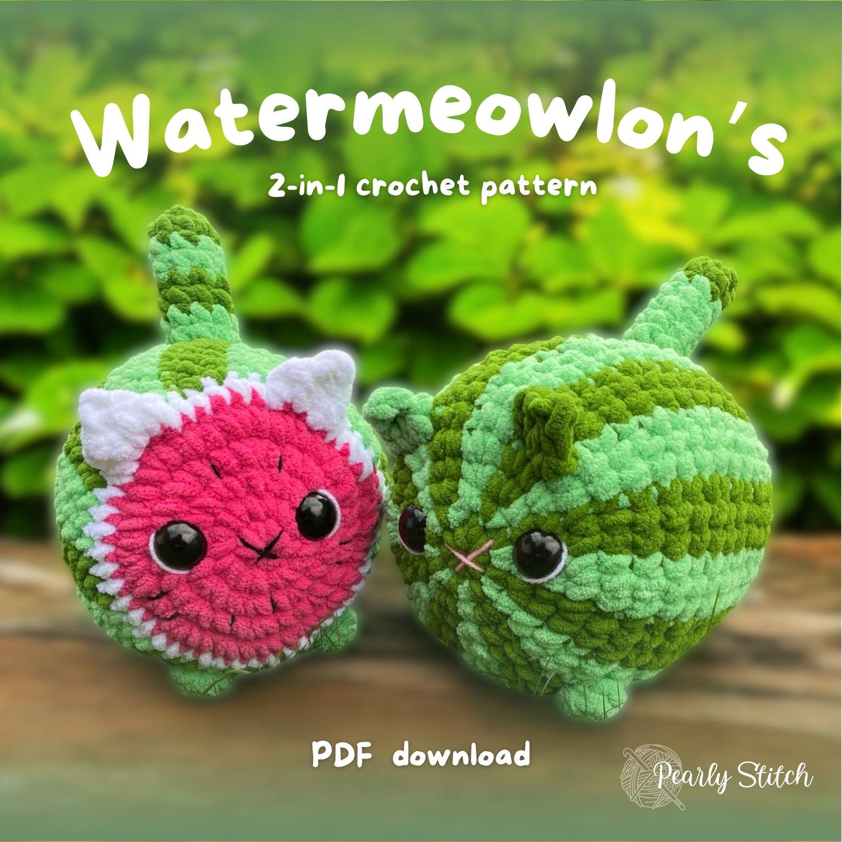 39 Crochet Watermelon Patterns to Cheer You Up 39 Watermeowlon Crochet Amigurumi Pattern Watermelon Loaf Cat