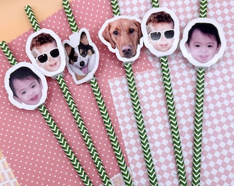 Custom Straw Sliders - Self Assemble Party Decor for Birthday, Wedding, Graduation & Retirement Celebrations