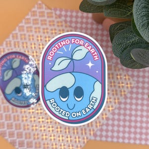 Rooting for Earth Sticker: Funny Laptop, Water Bottle Decal