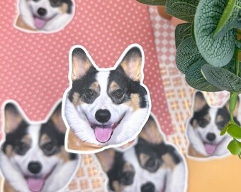 Personalized Face Stickers: Custom Portrait, Laminated Vinyl Party Favors
