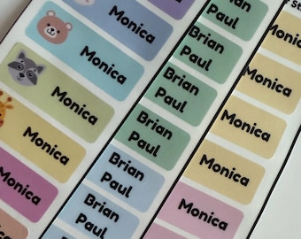 Waterproof Name Labels – Zoo Animals, School, Daycare (24 Pack)