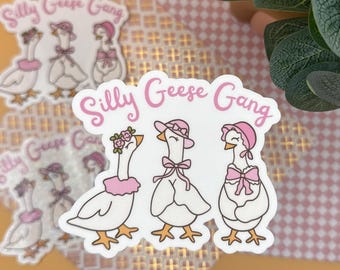Silly Geese Gang Sticker: Matte Glossy Holographic Decal