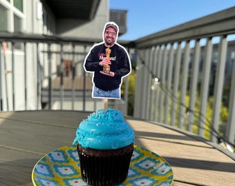 Photo Cupcake Toppers Birthday Graduation Celebration Cake Decoration Pastry