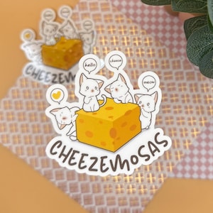 Cheezemosas Funny Stickers for Water Bottles, Laptops, Durable Matte & Holographic Decals, Cute Humor Gift Snarky Adult Humor