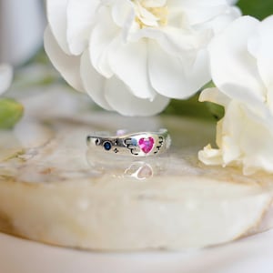 Sailor Moon-Inspired Heart Ring – Winged Heart Band with Gemstones, Magical Girl Jewelry, Anime Aesthetic Gift